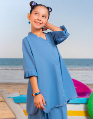 BLUE LAWN DYED 2PC | JGKL-S-JGST-25-5642