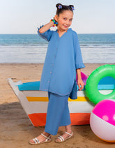 BLUE LAWN DYED 2PC | JGKL-S-JGST-25-5642