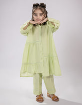 GREEN DOBBY DYED 2PC STITCHED