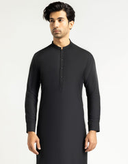 BLACK SEMI-FORMAL KURTA TROUSERS