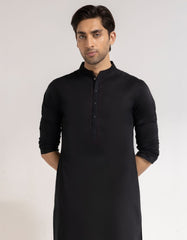 BLACK COTTON SEMI-FORMAL KURTA