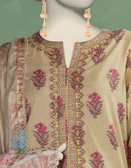 BEIGE LAWN EMBROIDERED UNSTITCHED 3PC