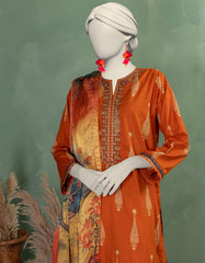 ORANGE LAWN EMBROIDERED UNSTITCHED 3PC