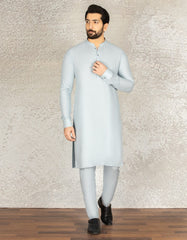 AQUA BLUE BLENDED UNSTITCHED KAMEEZ SHALWAR FABRIC | JJMS-2046