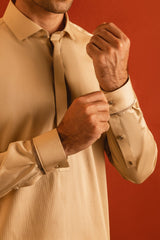 BARCELONA - BEIGE COTTON KURTA TROUSER