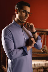 BELGIUM - STONE BLUE COTTON KURTA TROUSER