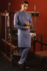 BERLIN - PIGEON BLUE COTTON KURTA TROUSER