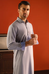 CAIRO - GREYISH BLUE BLENDED KAMEEZ SHALWAR