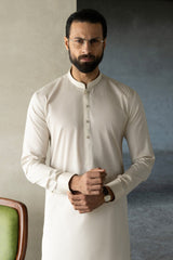 MOSSBURN - CREAM COTTON EXCLUSIVE KAMEEZ SHALWAR