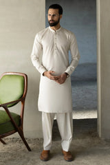 MOSSBURN - CREAM COTTON EXCLUSIVE KAMEEZ SHALWAR