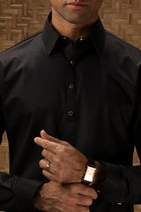 LODZ - BLACK COTTON EXCLUSIVE KAMEEZ SHALWAR