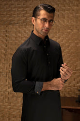 LODZ - BLACK COTTON EXCLUSIVE KAMEEZ SHALWAR