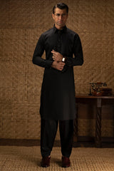 LODZ - BLACK COTTON EXCLUSIVE KAMEEZ SHALWAR