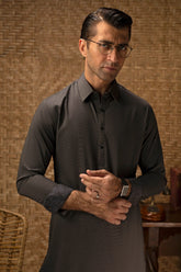 LODZ - CHARCOAL COTTON EXCLUSIVE KAMEEZ SHALWAR