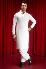 COLUMBUS - OFF WHITE BLENDED KAMEEZ SHALWAR