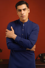 FINLAND - NAVY BLUE COTTON KURTA TROUSER