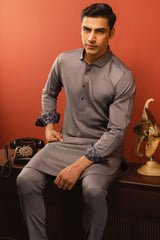 HOLLAND - GREY COTTON KURTA TROUSER
