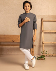 GREY PLAIN KURTA
