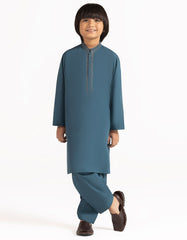 TEAL BLUE SEMI-FORMAL KAMEEZ SHALWAR