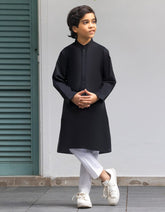 BLACK COTTON KURTA | JCK-S-90486