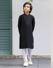 BLACK COTTON KURTA | JCK-S-90486