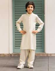 APPLE WHITE BLENDED KAMEEZ SHALWAR