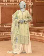 GREEN LAWN PRINTED UNSTITCHED 2PC | JLAWN-S-JDS-25-1042