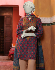 BLUE LAWN PRINTED UNSTITCHED 2PC | JLAWN-S-JDS-25-1047