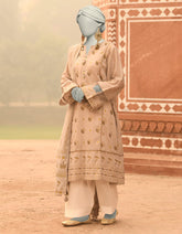 BEIGE LAWN PRINTED UNSTITCHED 2PC | JLAWN-S-JDS-25-1049