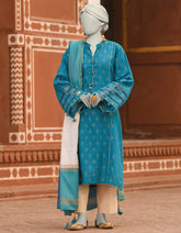 BLUE LAWN DYED UNSTITCHED 2PC | JLAWN-S-JDS-25-1055