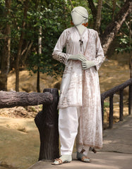 BEIGE LAWN EMBROIDERED UNSTITCHED 2PC | JLAWN-S-JDS-25-1060