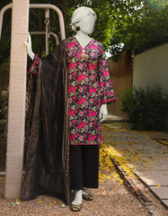 BLACK LAWN EMBROIDERED UNSTITCHED 2PC | JLAWN-S-JDS-25-1069
