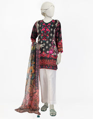 BLACK LAWN EMBROIDERED 2PC STITCHED