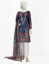 BLUE LAWN EMBROIDERED 2PC STITCHED