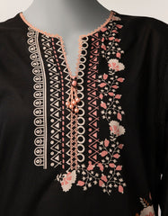 BLACK LAWN EMBROIDERED STITCHED 2PC