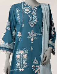 BLUE LAWN EMBROIDERED STITCHED 2PC