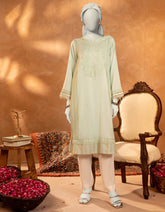 BLUE PAPER COTTON EMBROIDERED KURTI