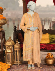 BEIGE CHIFFON EMBROIDERED UNSTITCHED 3PC | JJLS-S-JFU-25-707