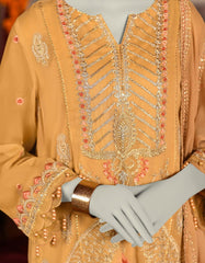 BEIGE CHIFFON EMBROIDERED UNSTITCHED 3PC | JJLS-S-JFU-25-707