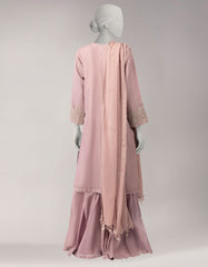 LILAC ORGANZA EMBROIDERED UNSTITCHED 3PC