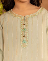 GREEN ZARI TAAR EMBROIDERED 3PC STITCHED
