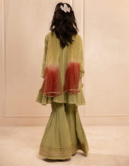GREEN LAWN SILK EMBROIDERED 3PC STITCHED