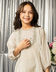 GREY DOBBY EMBROIDERED 3PC STITCHED