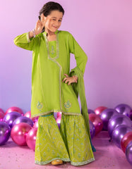 GREEN LAWN SILK EMBROIDERED 3PC STITCHED