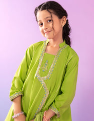 GREEN LAWN SILK EMBROIDERED 3PC STITCHED