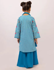 BLUE LAWN EMBROIDERED STITCHED 3PC