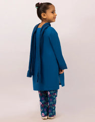 BLUE LAWN EMBROIDERED STITCHED 3PC