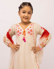 BEIGE LAWN SCHIFFLI STITCHED 3PC