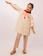 BEIGE LAWN SCHIFFLI STITCHED 3PC