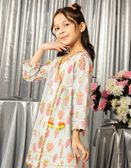 BLUE LAWN PRINTED KURTI